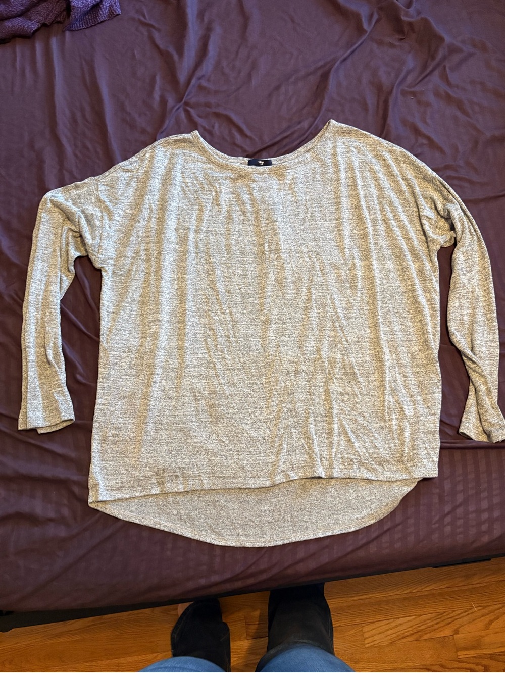 Gap very cozy high low grey sweater soft XL extra large